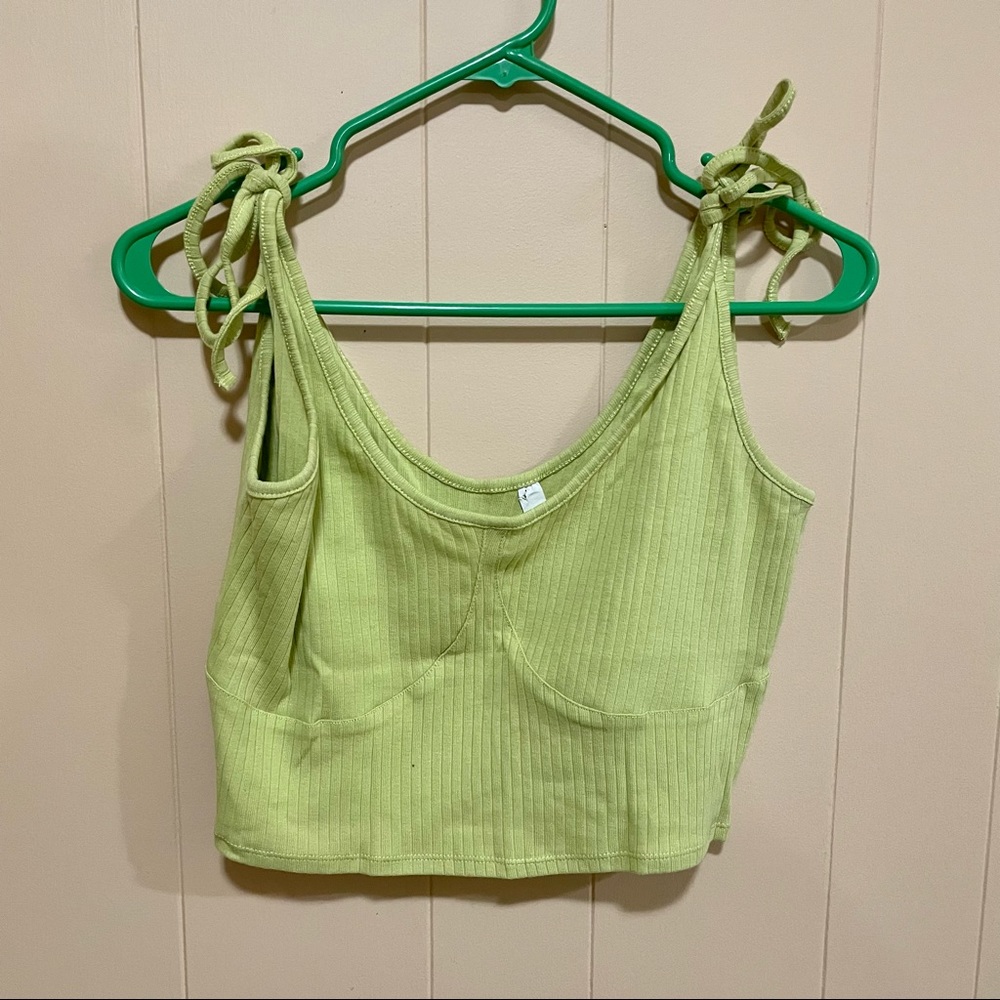 PACSUN green tie straps crop top
